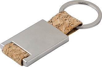 Přívěšek na klíče kombinace kovu a korku