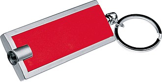 Přívěsek na klíče s bílou LED svítilnou, červená - klíčenky s potiskem