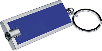 Přívěsek na klíče s bílou LED svítilnou, modrá - klíčenky s potiskem