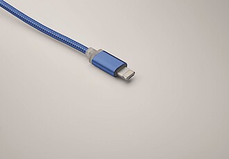 Přívěšek na klíče s nabíjecím kabelem, modrý