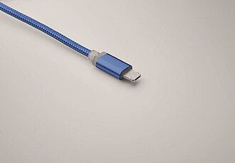Přívěšek na klíče s nabíjecím kabelem, modrý