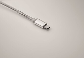 Přívěšek na klíče s nabíjecím kabelem, stříbrný