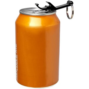 Přívěšek na klíče s otvírákem, recyklovaný hliník, černý