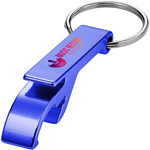Přívěšek na klíče s otvírákem, recyklovaný hliník, modrý
