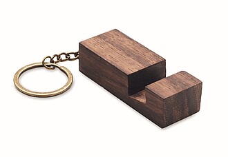 Přívěsek na klíče se stojánkem na telefon, hnědá