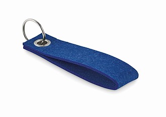 Přívěšek na klíče z RPET plsti, tvar poutka, modrý - ekologické reklamní předměty