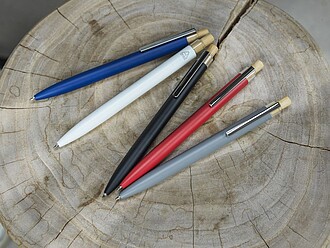 Propiska z recyklovaného hliníku, černá náplň, šedá