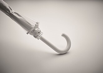 Průhledný deštník, bílý