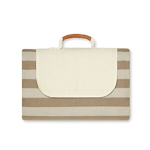 Pruhovaná pikniková deka 150x200cm, hnědá - ekologické reklamní předměty