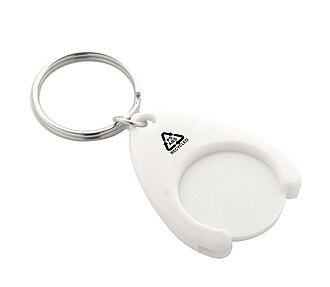 RABS přívěšek na klíče se žetonem do vozíku, bílá