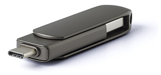 RAZAN Otočný USB 3.0 s USB-C, 64 GB, gunmetal