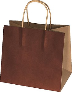 Recyklovaná papírová taška malá,hnědá - taška s vlastním potiskem