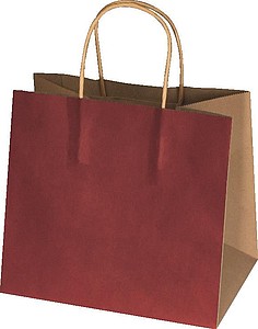 Recyklovaná papírová taška malá,vínová