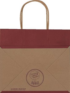 Recyklovaná papírová taška malá,vínová
