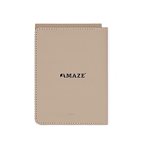 RFID obal na pas z RCS recyklovaného polyesteru, tmavá béžová