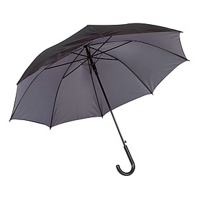 RICHTER Klasický automatický deštník s černou venkovní stranou a šedým vnitřkem