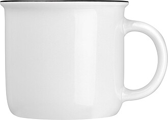 ROBAL Keramický hrnek v designu plecháčku, objem, 350ml, bílá - reklamní hrnky