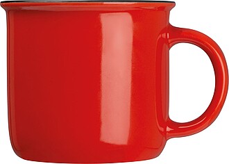 ROBAL Keramický hrnek v designu plecháčku, objem, 350ml, červená