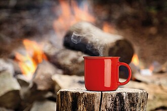 ROBAL Keramický hrnek v designu plecháčku, objem, 350ml, červená