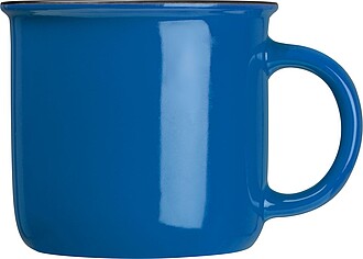 ROBAL Keramický hrnek v designu plecháčku, objem, 350ml, modrá