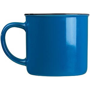 ROBAL Keramický hrnek v designu plecháčku, objem, 350ml, modrá