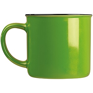 ROBAL Keramický hrnek v designu plecháčku, objem, 350ml, zelená