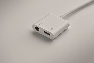 Rozbočovač zvuku type-C z ABS, bílá