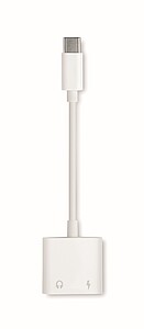 Rozbočovač zvuku type-C z ABS, bílá