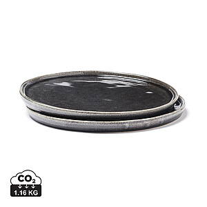 Sada 2 plytkých talířků, černá - reklamní předměty