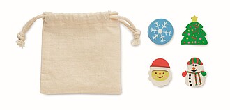 Sada 4 gum s vánočním motivem - vánoční reklamní předměty