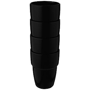 Sada 4 keramických stohovatelných hrnků, 280ml, černá