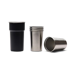 Sada 4 nerezových kelímků 250 ml, černá