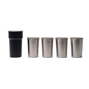 Sada 4 nerezových kelímků 250 ml, černá