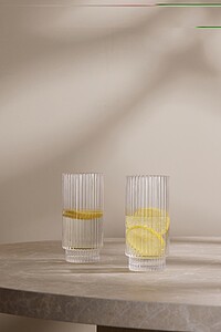 Sada 4 vysokých sklenic 360 ml, transparentní - reklamní hrnky