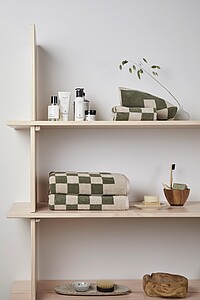 Sada 4ks ručníků z OCS organické bavlny, zelená/béžová