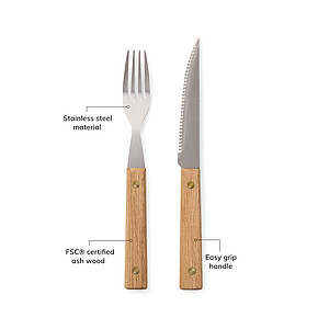 Sada 8ks příborů na grilování, hnědá