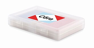 Sada klasických hracích karet, transparentní