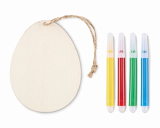 Sada na malování, dřevěné vejce, světle hnědá