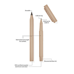 Sada per z recyklovaného hliníku, světle hnědá