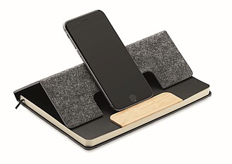 Sada zápisníků A5 RPET, šedá - reklamní zápisník