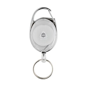 Samonavíjecí klíčenka z RCS recyklovaného ABS, bílá