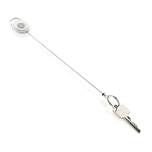 Samonavíjecí klíčenka z RCS recyklovaného ABS, bílá