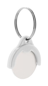 SATIKAR Přívěšek na klíče s bílým žetonem, bílá - klíčenky s potiskem