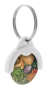 SATIKAR Přívěšek na klíče s bílým žetonem, bílá