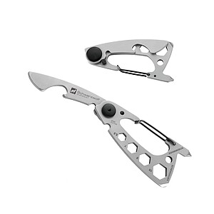 SCHWARZWOLF BURUNDI Multifunkční nářadí, 10 ks, stříbrná - klíčenky s potiskem