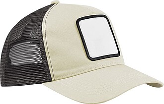 SEFIDA Pětipanelová trucker kšiltovka s nášivkou, béžová/černá