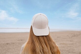 Semišová šestipanelová kšiltovka, béžová