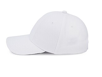 Šestipanelová čepice se sandwich kšiltem, bílá