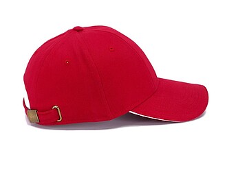 Šestipanelová čepice se sandwich kšiltem, červená