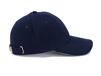 Šestipanelová čepice se sandwich kšiltem, námořní modrá